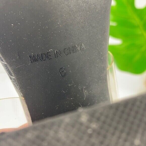 Nasty Gal Womens Sandal Size 6 Black Clear Strappy Mule Square Toe Block Heel - Picture 11 of 12